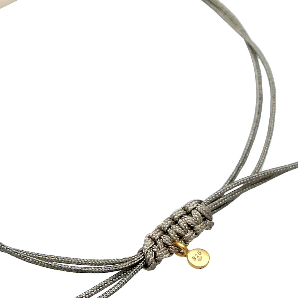 Elli Elli Bracelet Femmes Kauri Shell Sea Nylon Trend Ajustable en argent sterling 925 Bracelet
