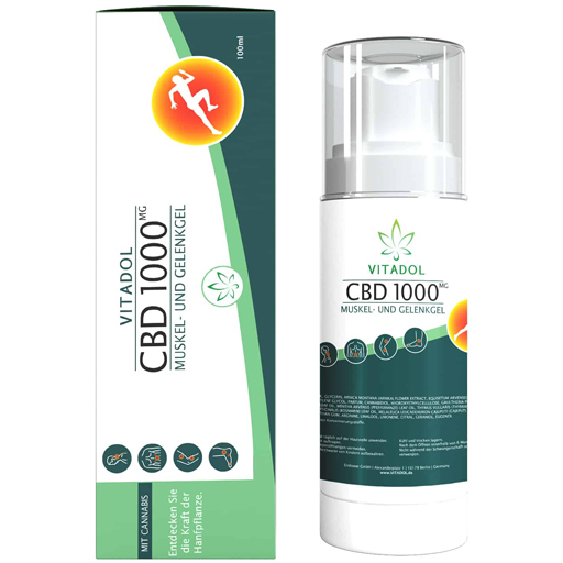 CBD 1000 Vitadol Gelenk Muskel Gel Salbe Arnika  100 ml  Gel