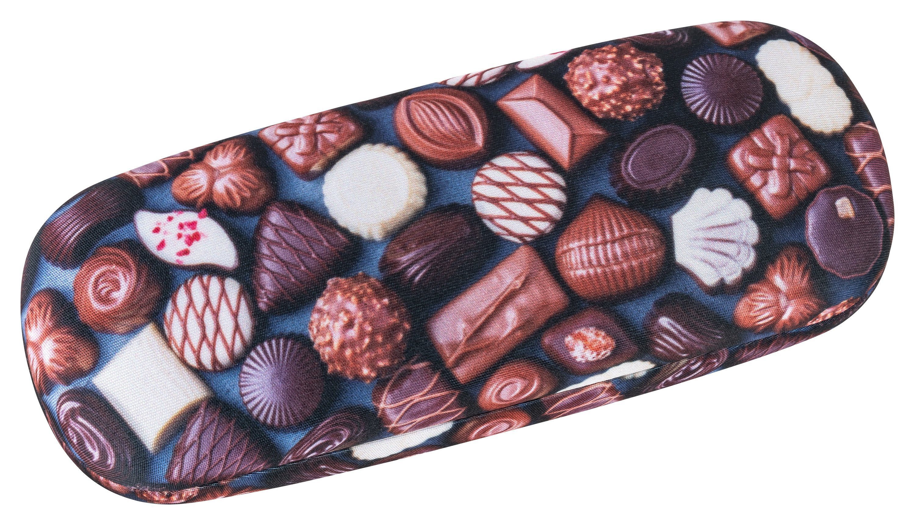 von Lilienfeld Brillenetui Pralinés Pralinen Schokolade Motiv Brillenbox mit Putztuch, stabiles mit Mikrofaser bezogenes Hardcase