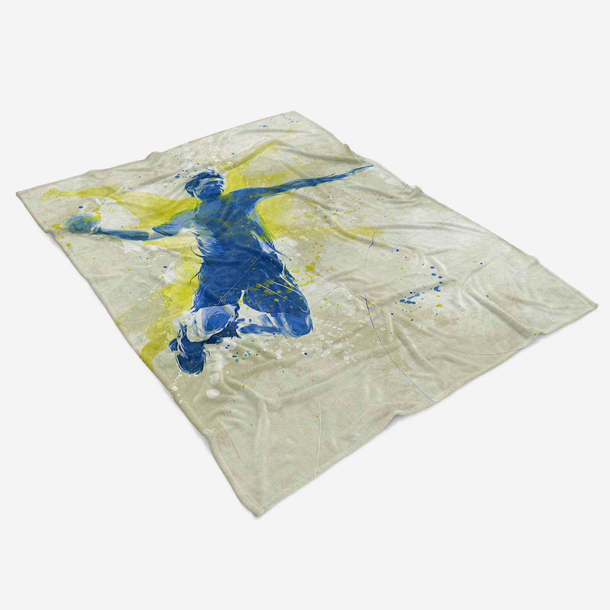 Sinus Art Handtücher SplashArt Sport Handtuch Strandhandtuch Saunatuch Kuscheldecke Kunstvoll Handball II Spor, Baumwolle-Polyester-Mix (1-St), Handtuch