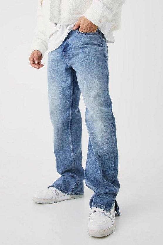 Lockere Jeans mit Reißverschluss