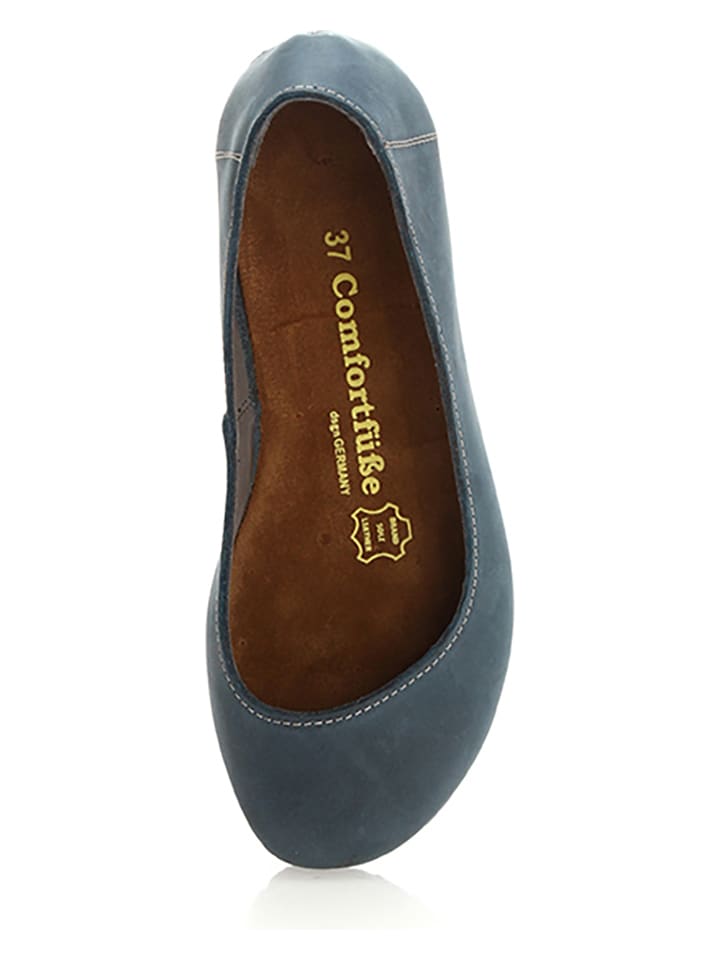 Comfortfusse Leder-Ballerinas in Dunkelblau günstig kaufen