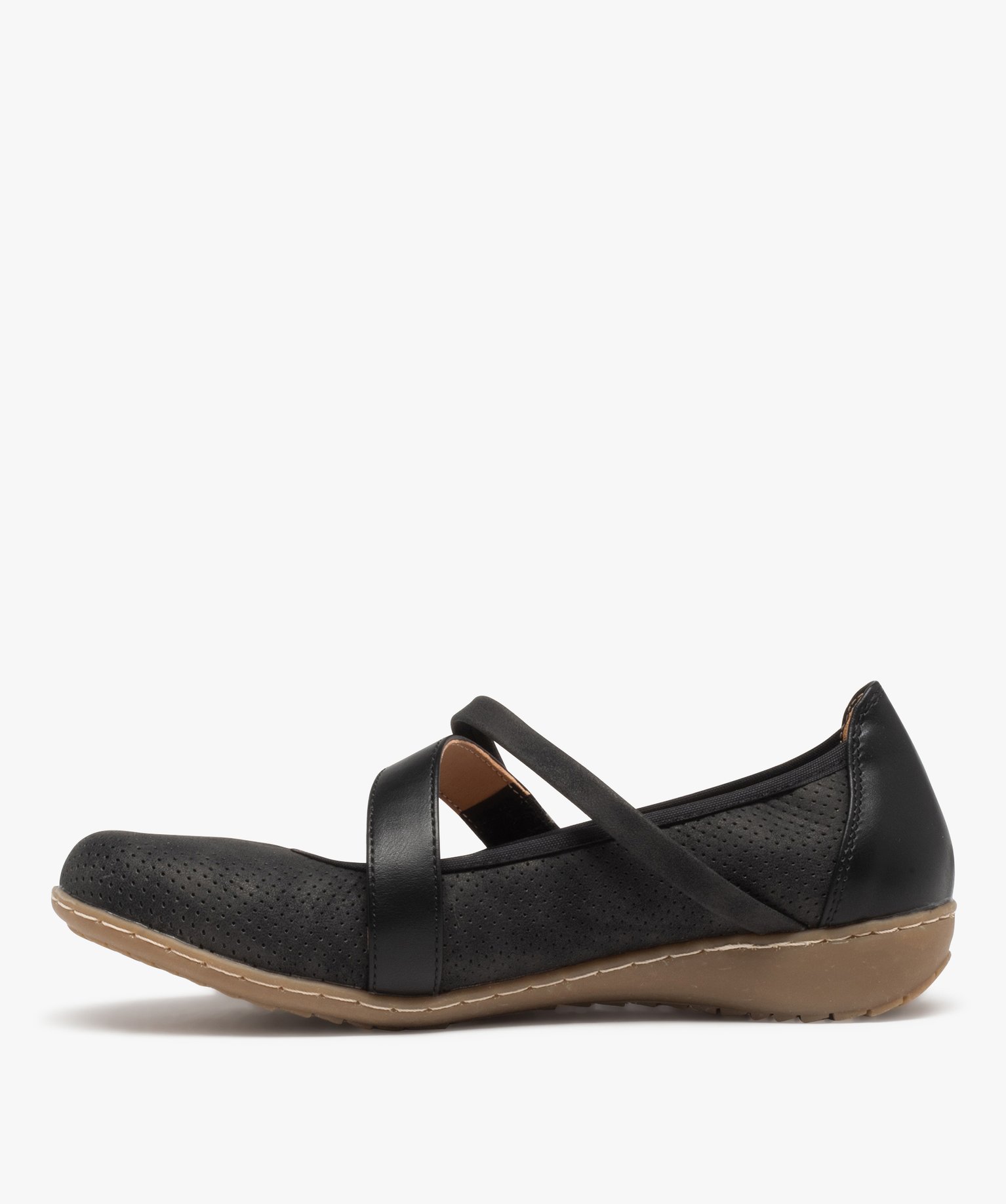 Ballerines femme confort unies à bride scratch noir | GEMO
