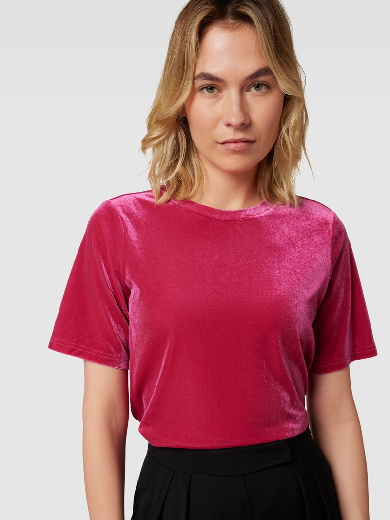 T-Shirt mit Rundhalsausschnitt in fuchsia