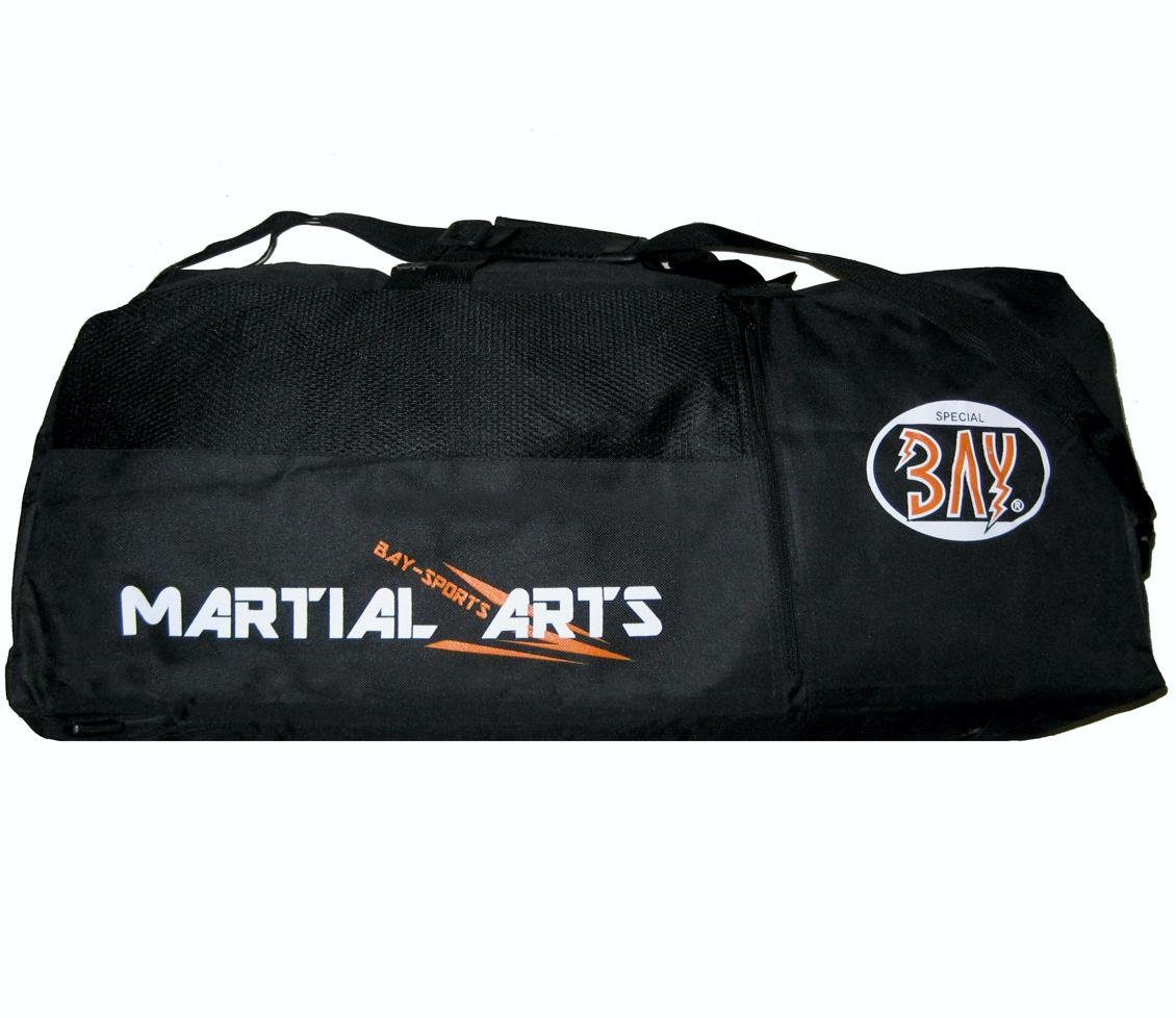 BAY-Sports Sporttasche Martial Arts Fight Trainingstasche Sport groß Rucksack Jumbo schwarz Kampfsport Kickboxen Karate MMA Thaiboxen (2 in 1, Kombi Rucksacktasche), Muay Thai, Fighting Wear, Krav Maga, Taekwondo