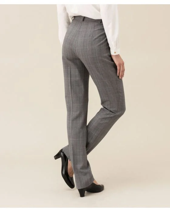 Pantalon droit, lainage aspect flanelle, 2 statures