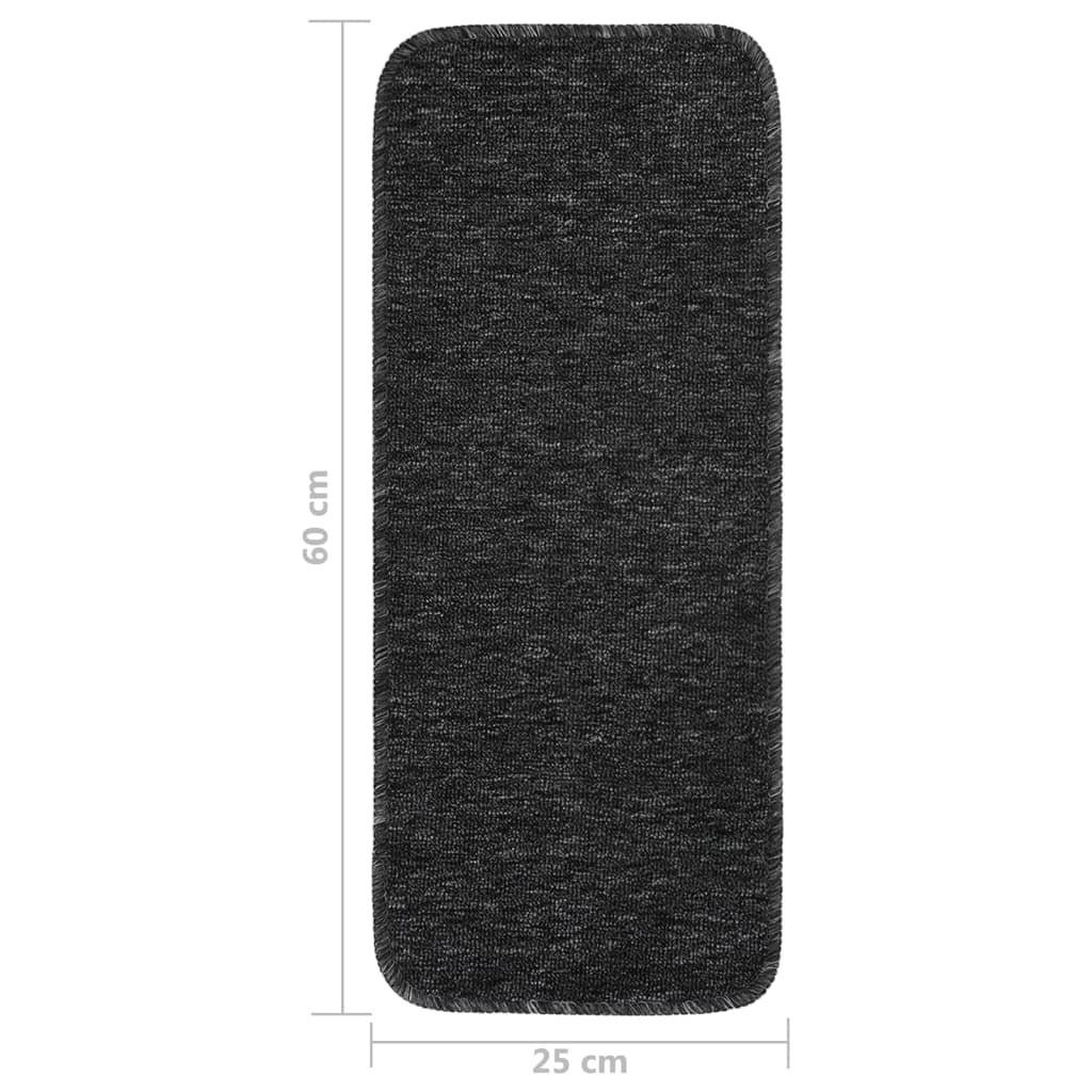 Stufenmatte Antirutsch Stufenmatten 15 Stk. 60x25 cm Anthrazit Rechteckig, vidaXL, Rechteckig