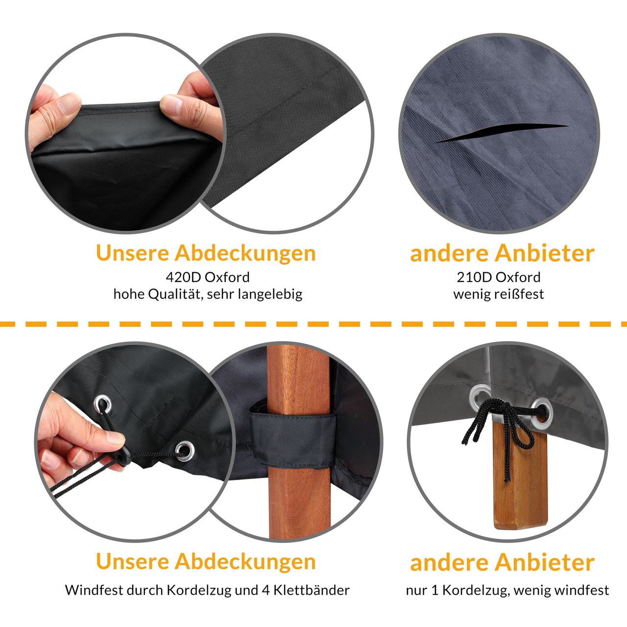 Casaria Kingsleeve® Abdeckung Vanamo Anthrazit 242x162x100cm
