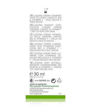 Logona Bio-Karotte & Vitamin F Teintoptimierend Gesichtscreme-30 ml