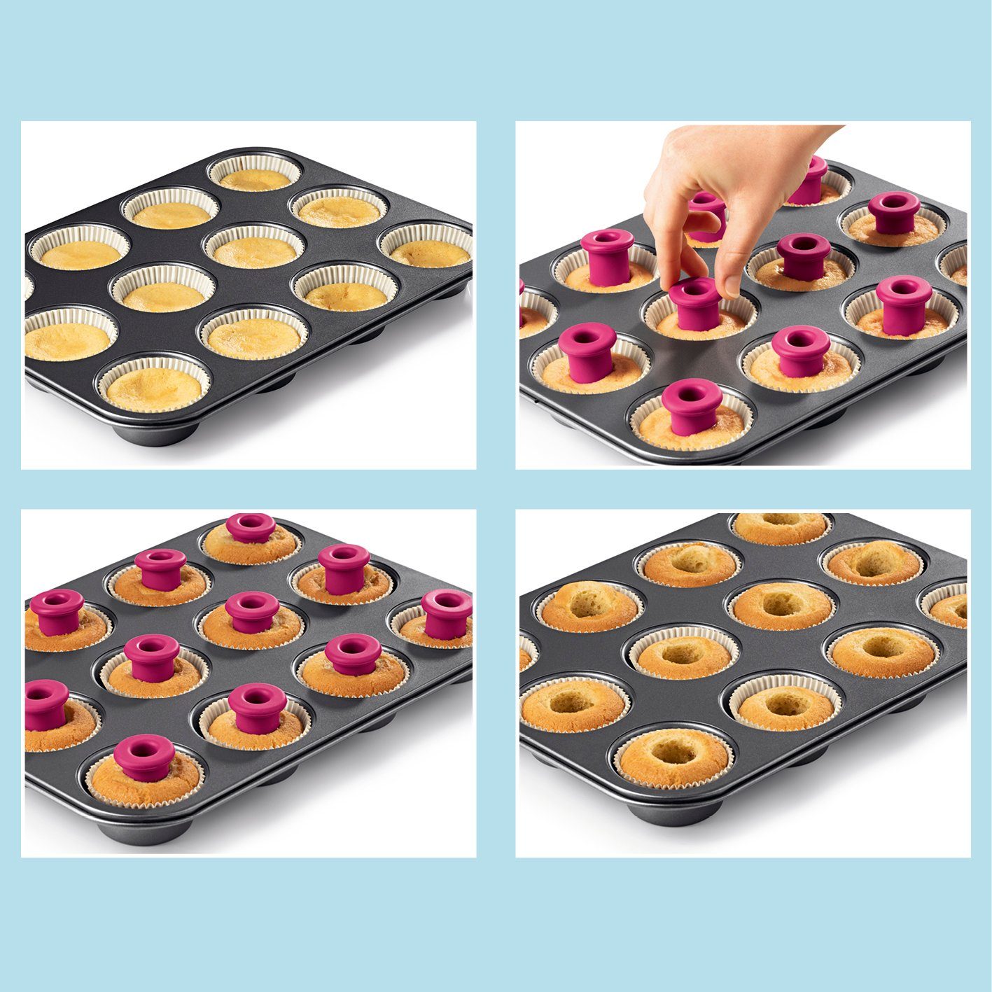 CUCAP Backform Silikon-Backförmchen 6er-Set, (6-tlg), Backspaß, kein einfetten nötig, für vielfältige Küchlein