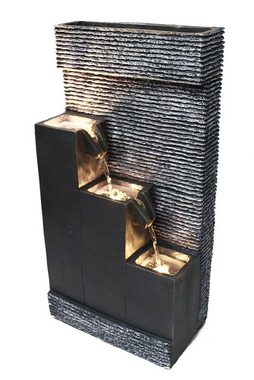 Arnusa Zimmerbrunnen BK845 Springbrunnen mit Beleuchtung Gartenbrunnen Kaskade, mit Dekorationsbecken, für Innen und Außen