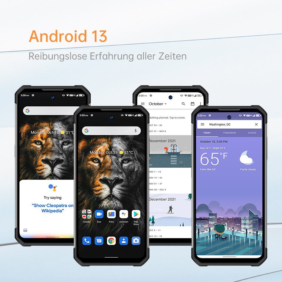 OUKITEL WP27, 4G-[Außentelefon], 12GB RAM+256GB ROM, 8500 mAh Akku, Dual-SIM Smartphone (6.8 Zoll, 24 GB Speicherplatz, 64 MP Kamera, Android 13, IP68&IP69K, Ohne Vertrag, Helio G99 120Hz Refresh Rate)