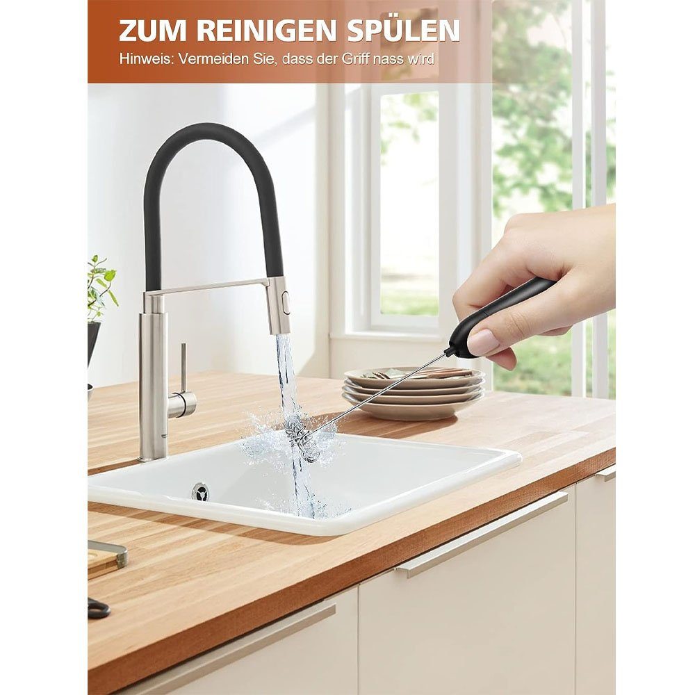 Sarfly Milchaufschäumer Milchaufschäumer Elektrisch,Mini Handheld Milchschäumer