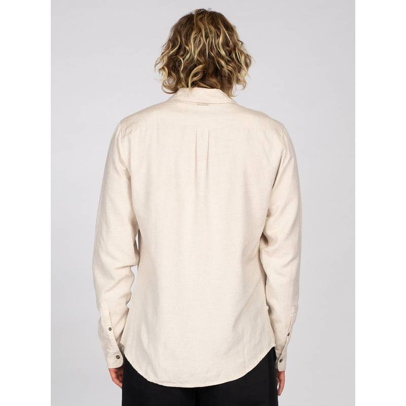 RUSTY OVERTONE LONG SLEEVE LINEN SHIRT Langarmhemd Herren