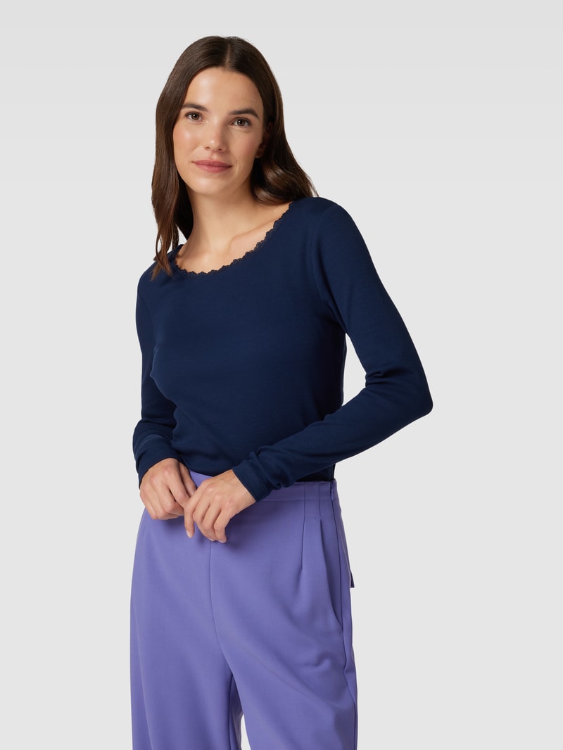 Longsleeve mit Rundhalsausschnitt in dunkelblau