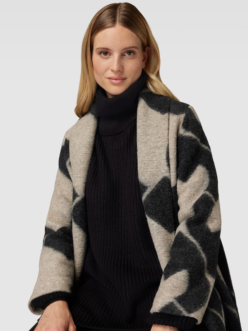 Mantel mit Allover-Muster in schwarz