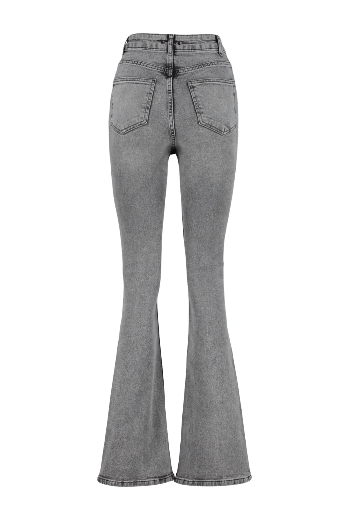 Trendyol Collection  Anthrazitfarbene Schlagjeans mit hoher Taille TWOSS23JE00066