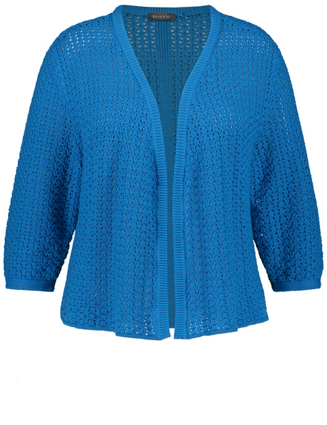 3/4 Arm Strickjacke aus Lochstrick