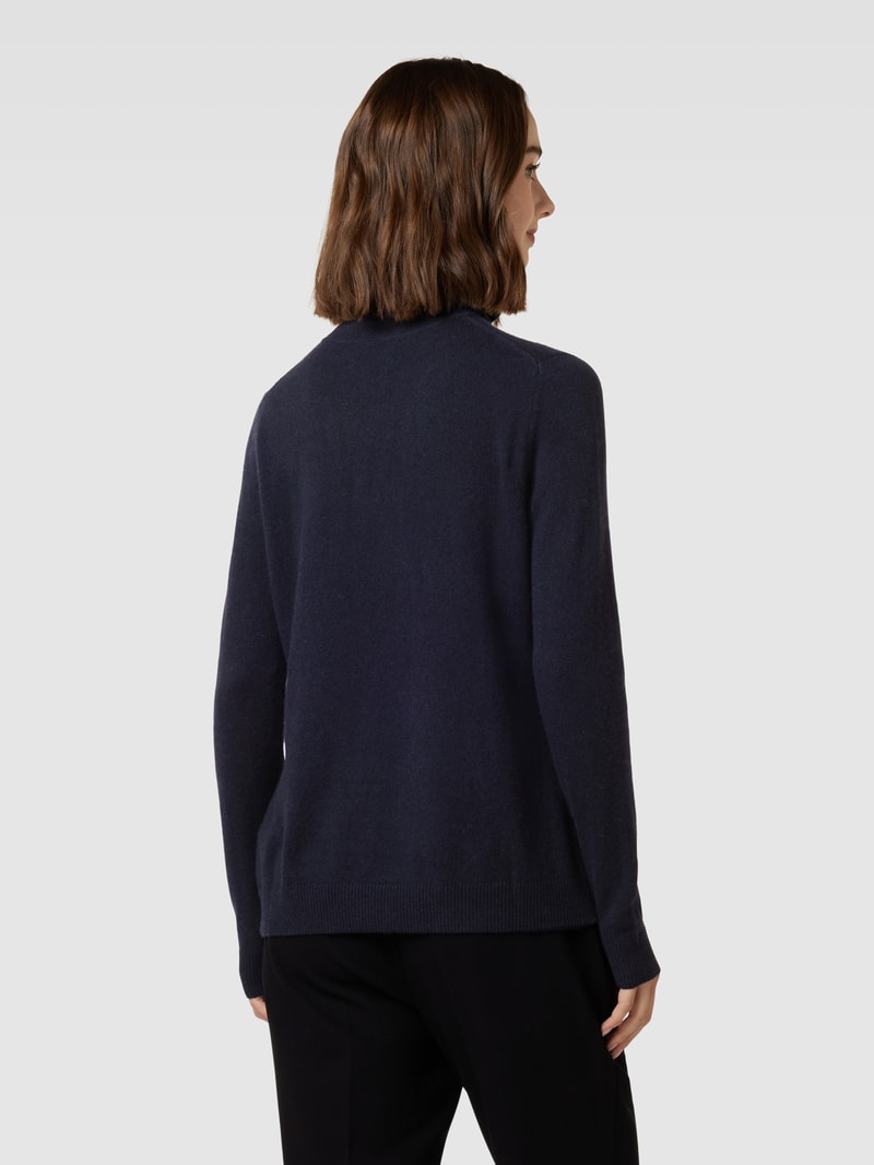 Kaschmirpullover in melierter Optik in dunkelblau