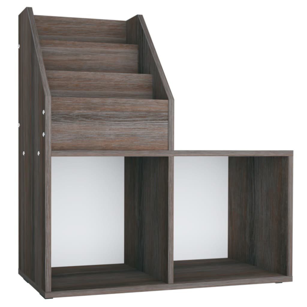vidaXL Zeitungsständer Kinder-Bücherregal Grau Sonoma-Eiche 71x30x78,5cm Holzwerkstoff (1 St)