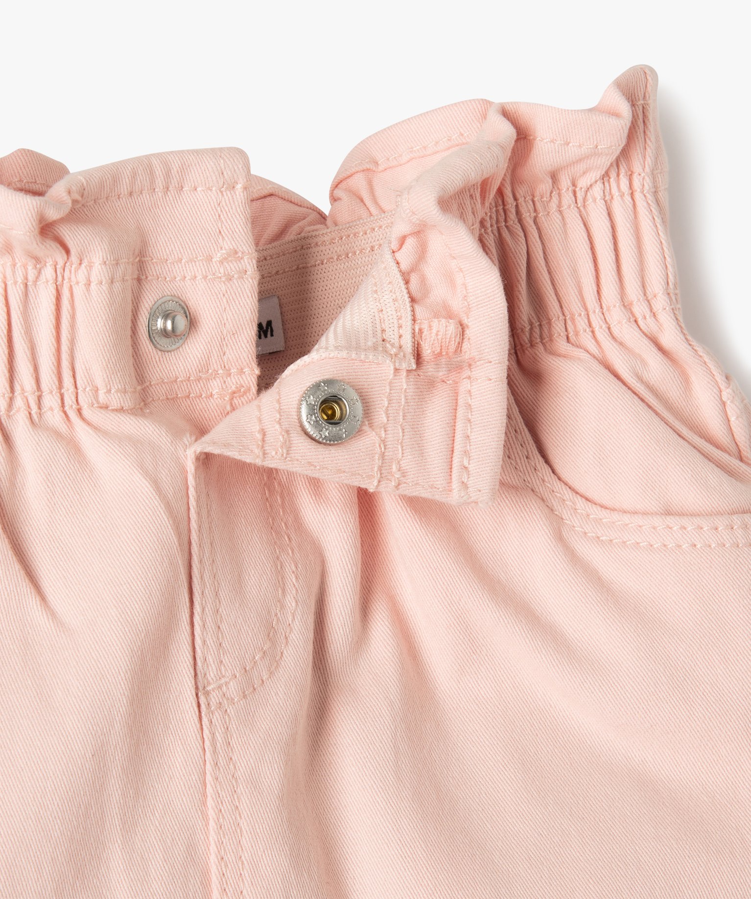 Jupe bébé fille à taille froncée en coton stretch rose | GEMO