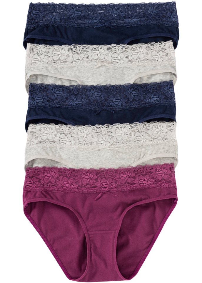 Slip mit Spitze (5er Pack)