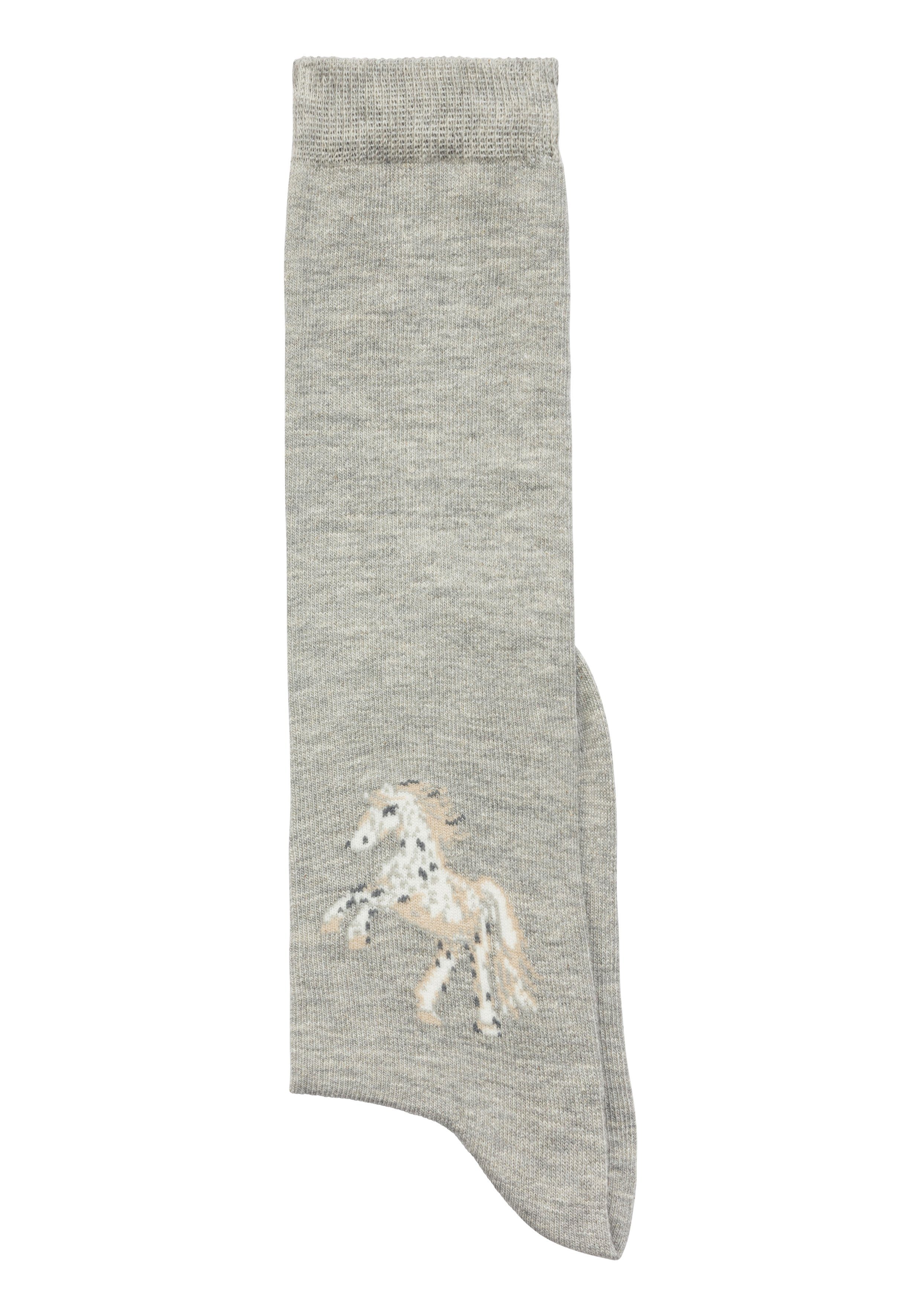 H.I.S Kniestrümpfe (5-Paar) mit eingestricktem Motiv