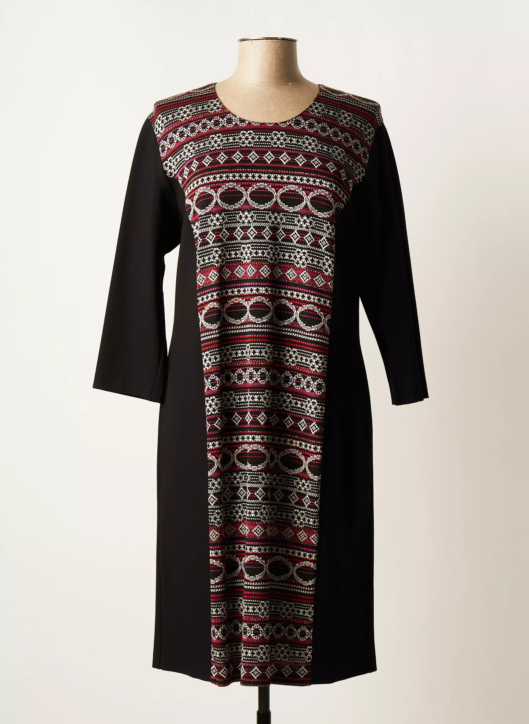 Gevana Robes Mi Longues Femme couleur noir
