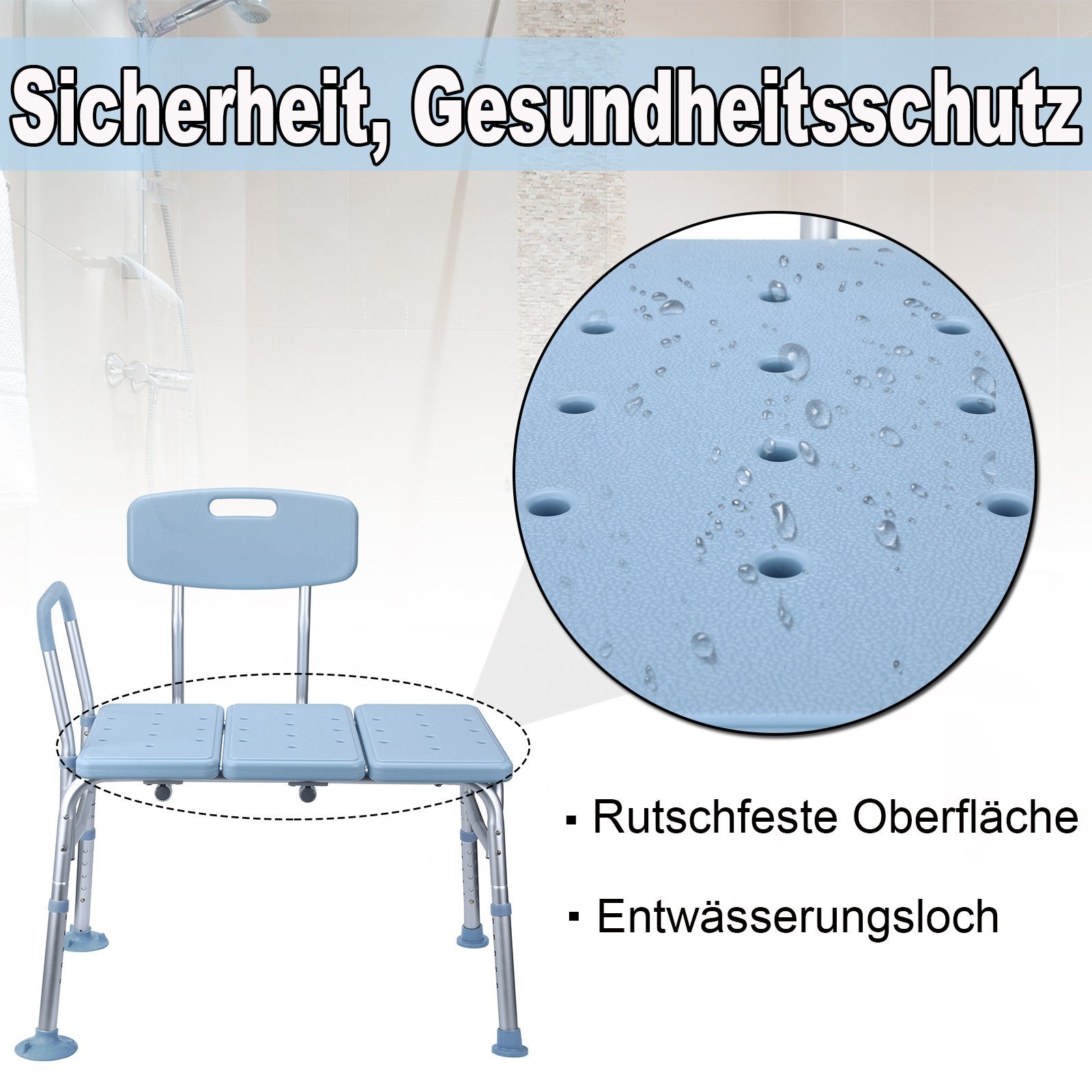 AUFUN Badewannensitz mit Abnehmbarer, belastbar bis 150 kg, für Badewanne
