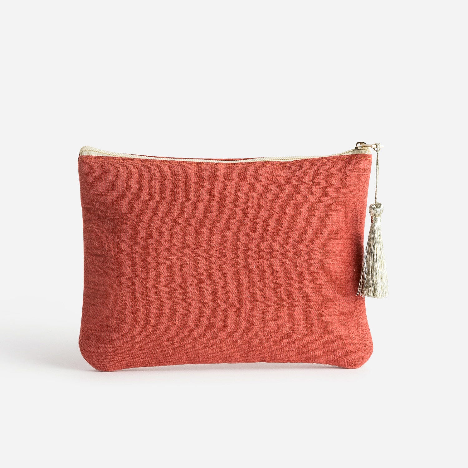 Pochette brique avec message doré