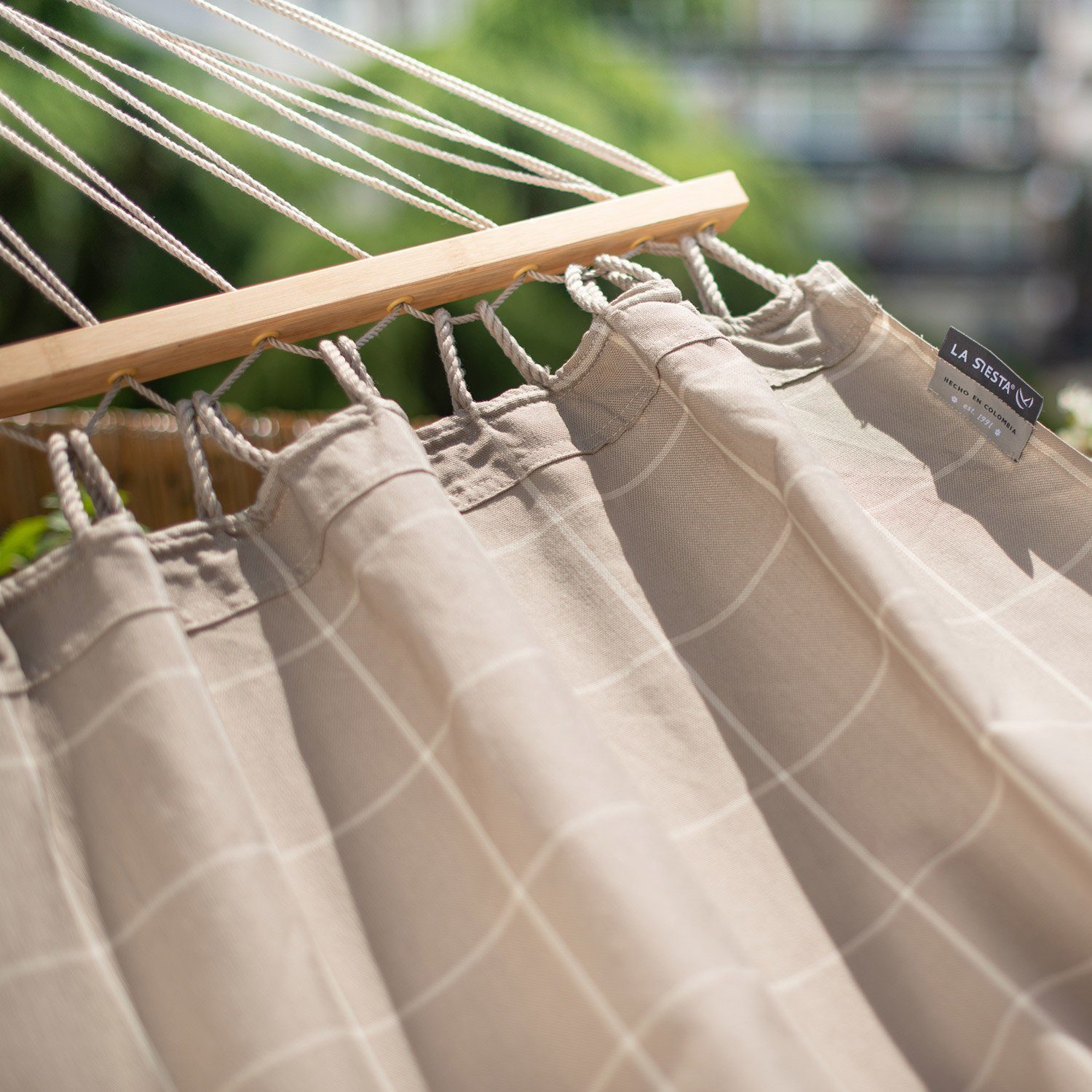 La Siesta Stabhängematte Stabhängematte Alisio Almond - Doppel-Stabhängematte Outdoor - La Sies, Hochwertige Qualität