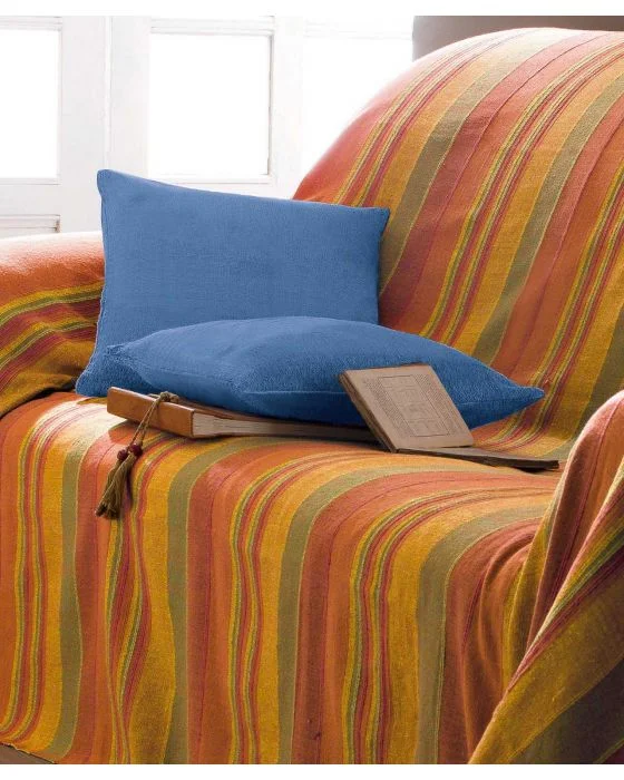 Lot de 2 housses de coussin unies et rayées