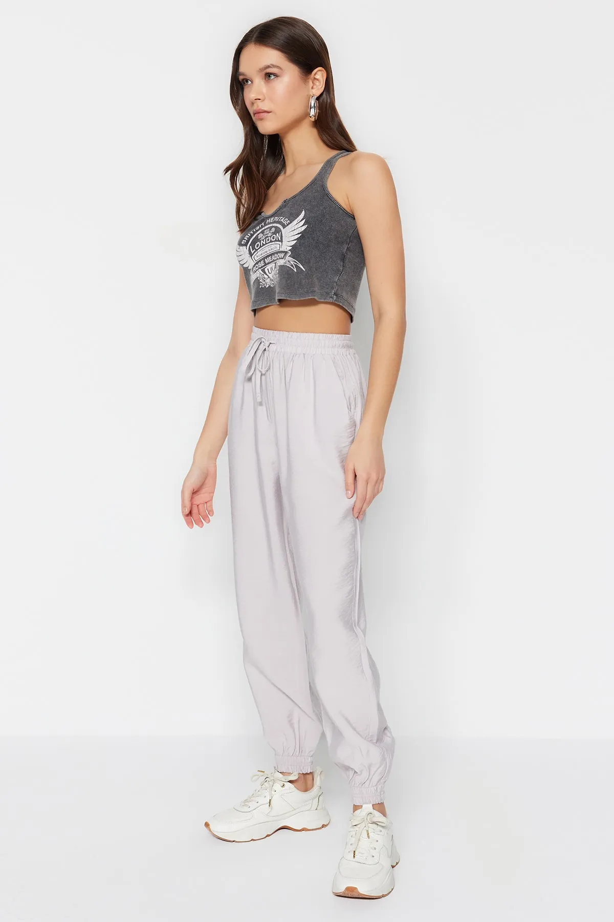 Trendyol Collection  Graue Jogger-Webhose TWOSS20PL0129