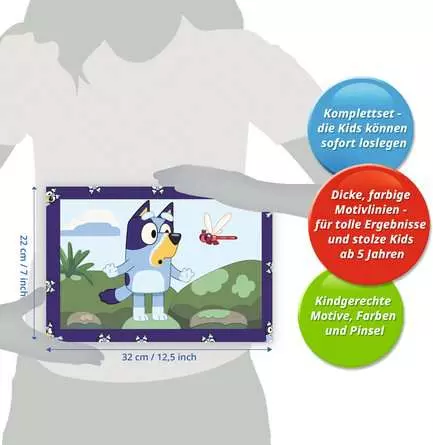 CreArt Bluey - Malen nach Zahlen für Kinder ab 5 Jahren
