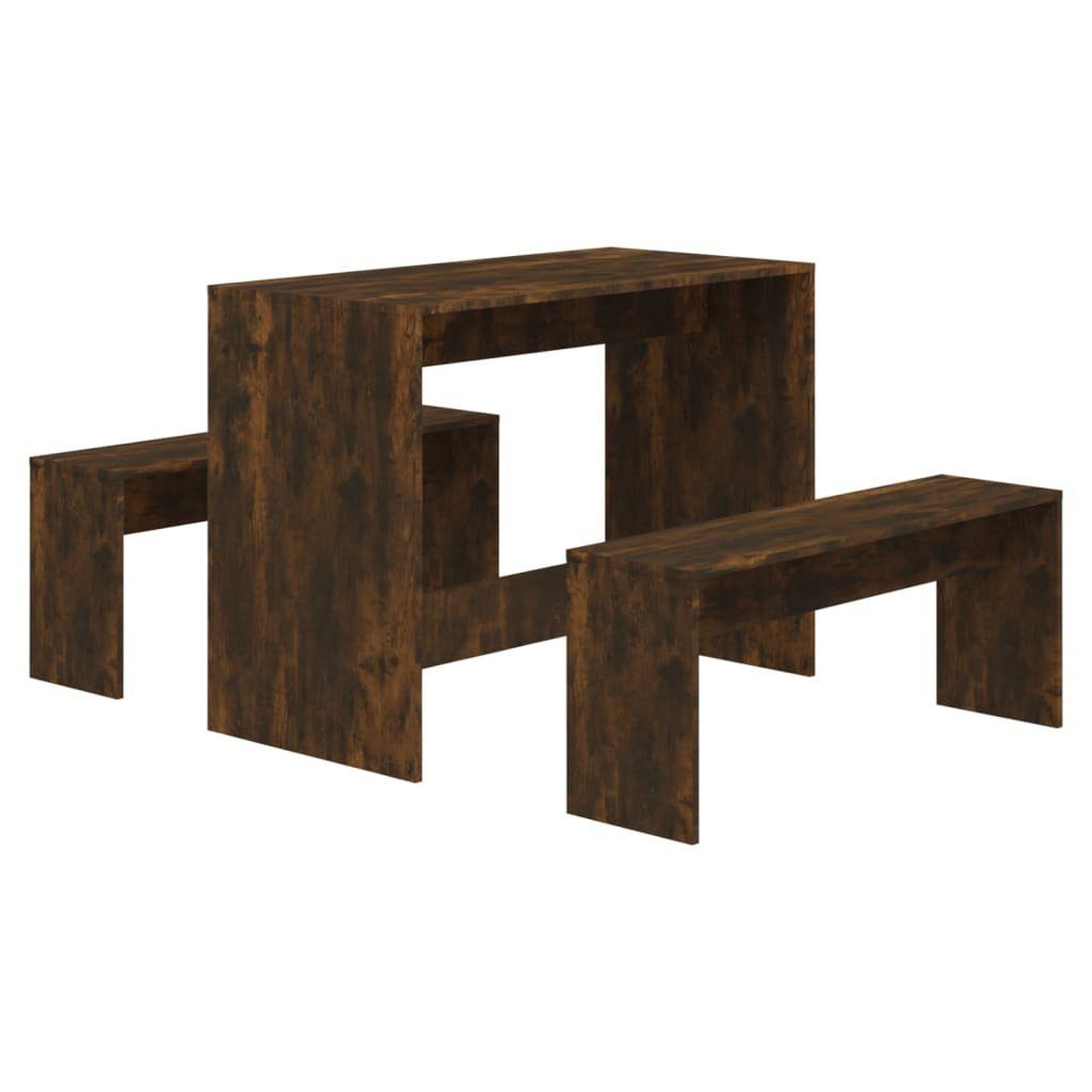 vidaXL Essgruppe 3-tlg. Essgruppe Räuchereiche Holzwerkstoff, (1-tlg)