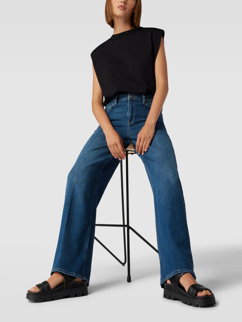 Jeans mit Label-Patch Modell 'Sventy' in blau