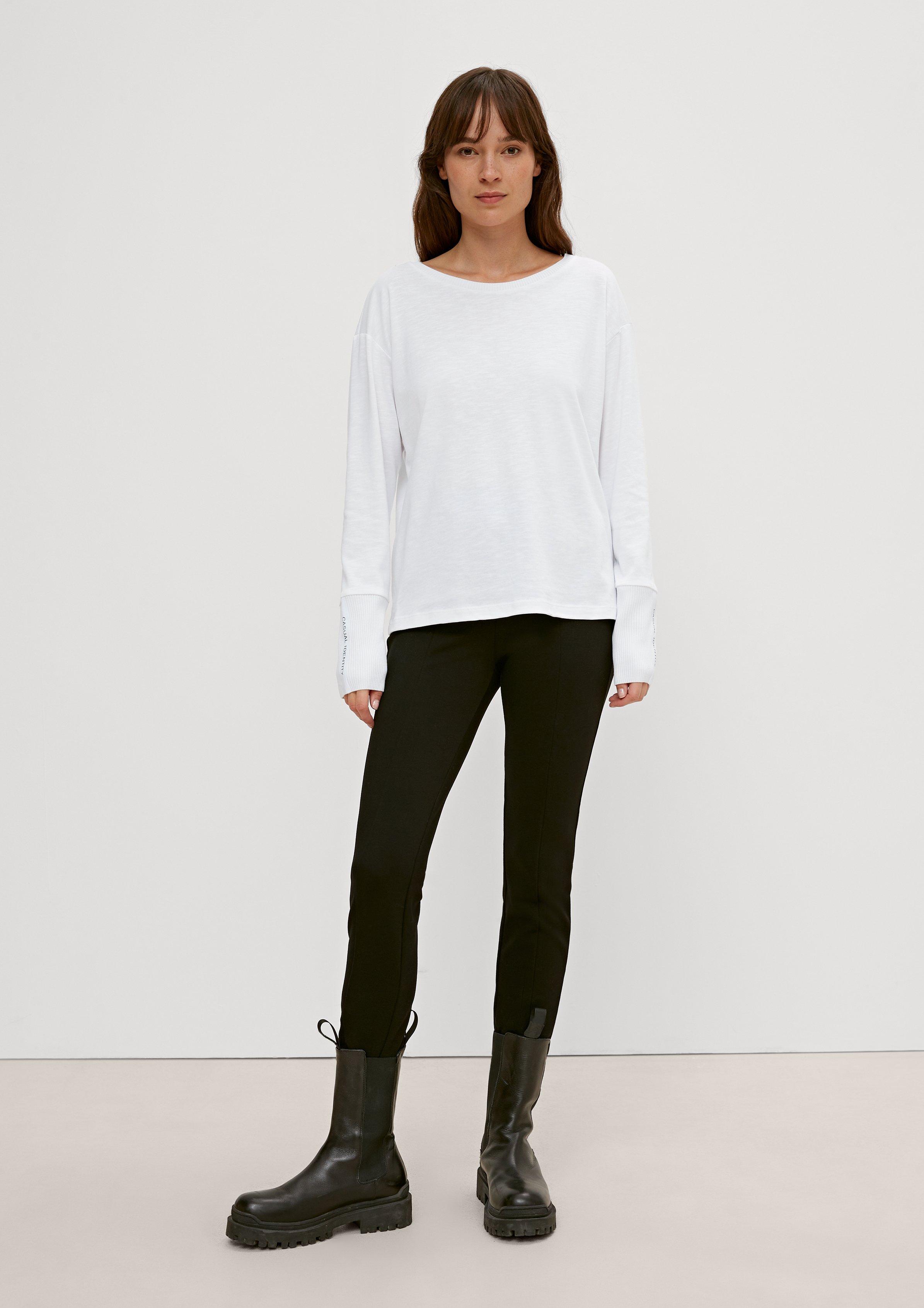 Langarmshirt aus Modalmix - weiß