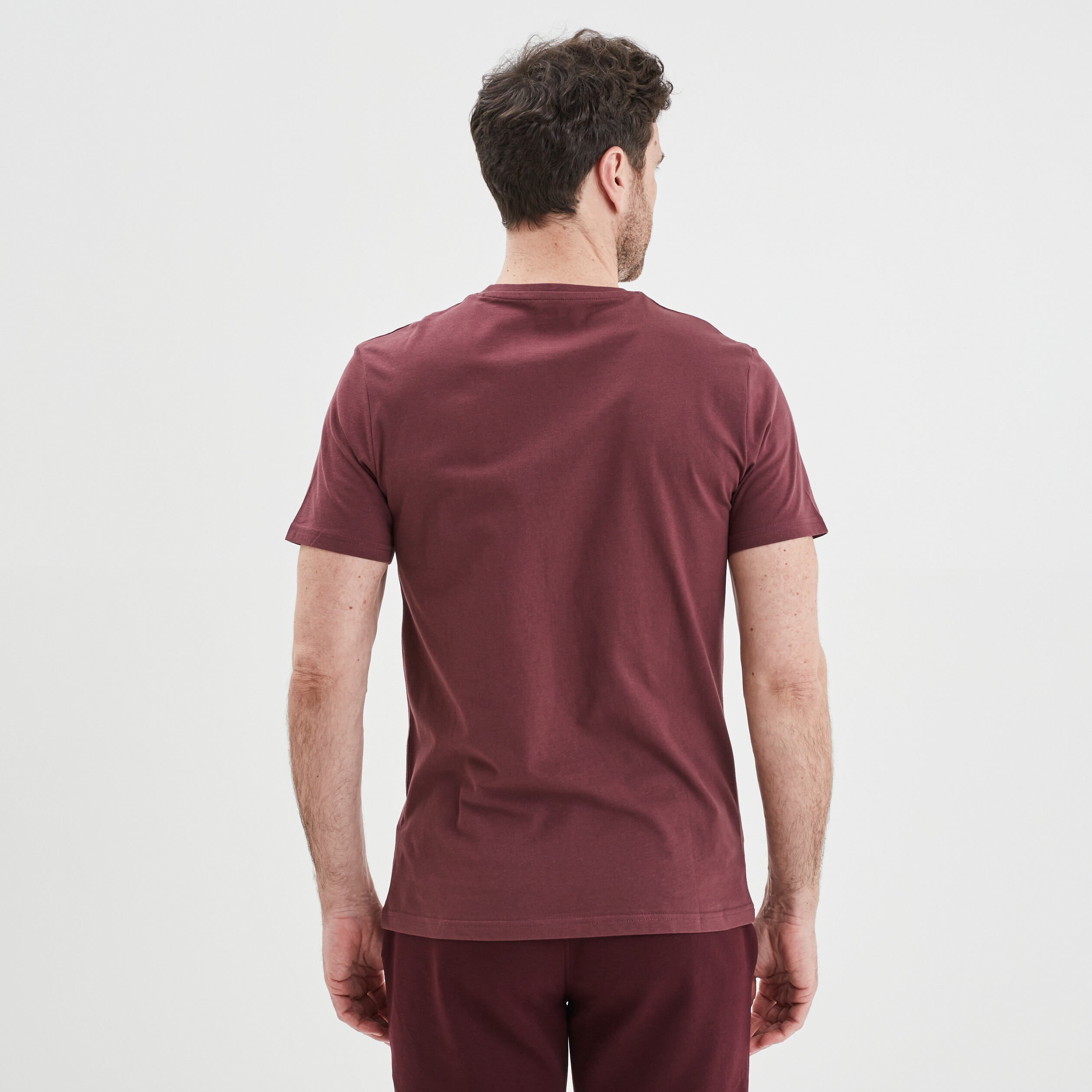 T-shirt en coton manches courtes prune homme | La Halle