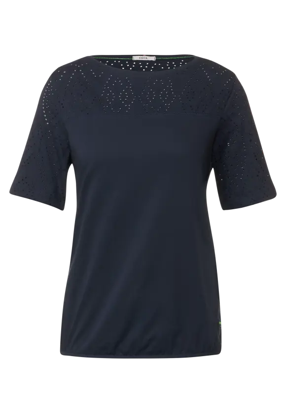 CECIL Jersey Materialmix Shirt