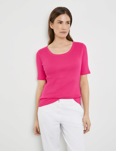 T-Shirt mit Rippstruktur