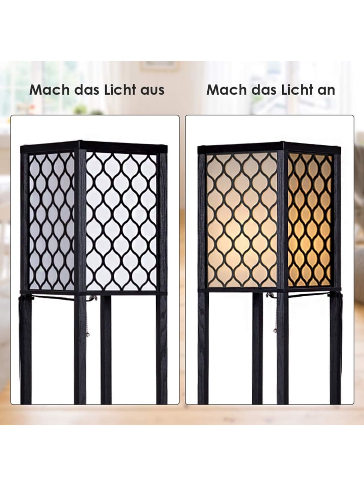 COSTWAY Bodenlampe mit Regal in Schwarz günstig kaufen 160 cm