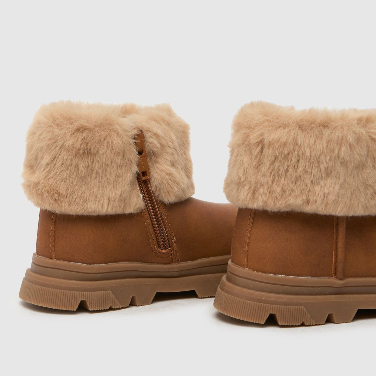 Dívčí batolecí boty schuh s hnědou třešňovou kožešinovou manžetou