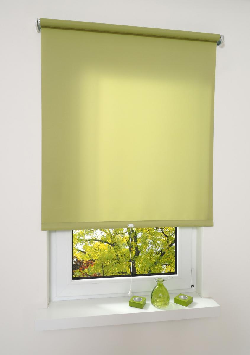 Bella Casa Mittelzugrollo Uni, lichtdurchlässig, 122 x 180 cm Blattgrün