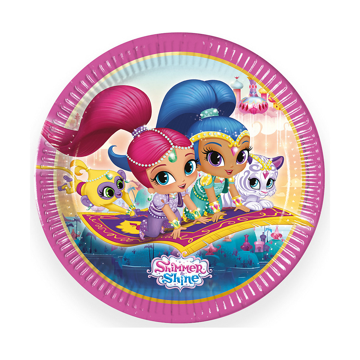 Papp-Partyteller Shimmer & Shine, Ø 23 cm, 8 Stück