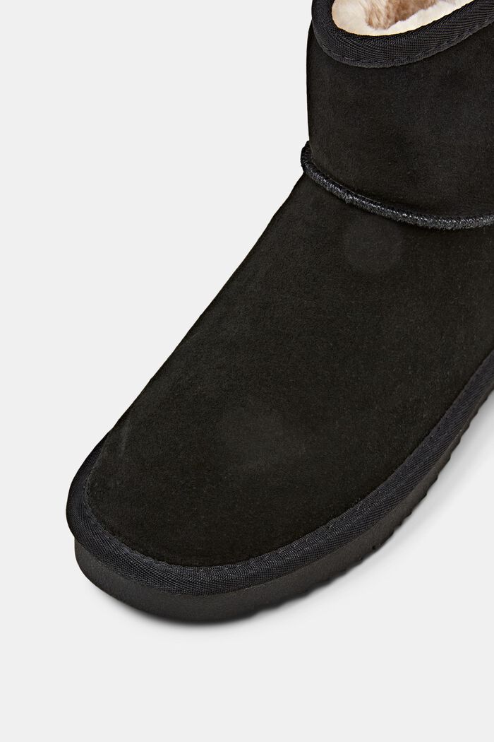 Veloursleder-Boots mit Kunstfellfutter