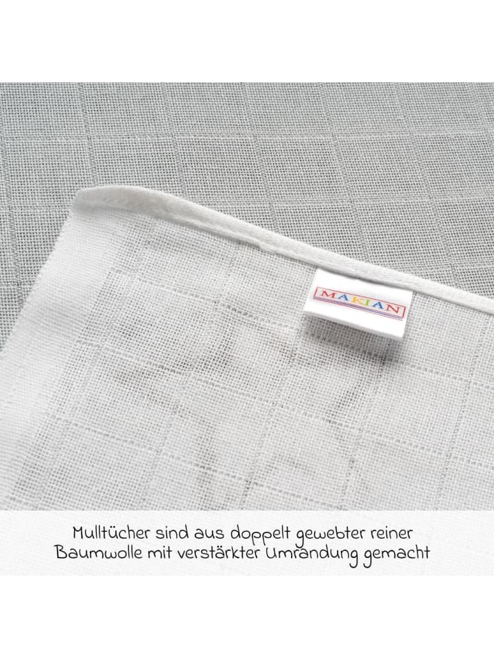 Makian Mullwindel / Mulltuch 4er Pack 70 x 70 cm - Sterne günstig kaufen onesize