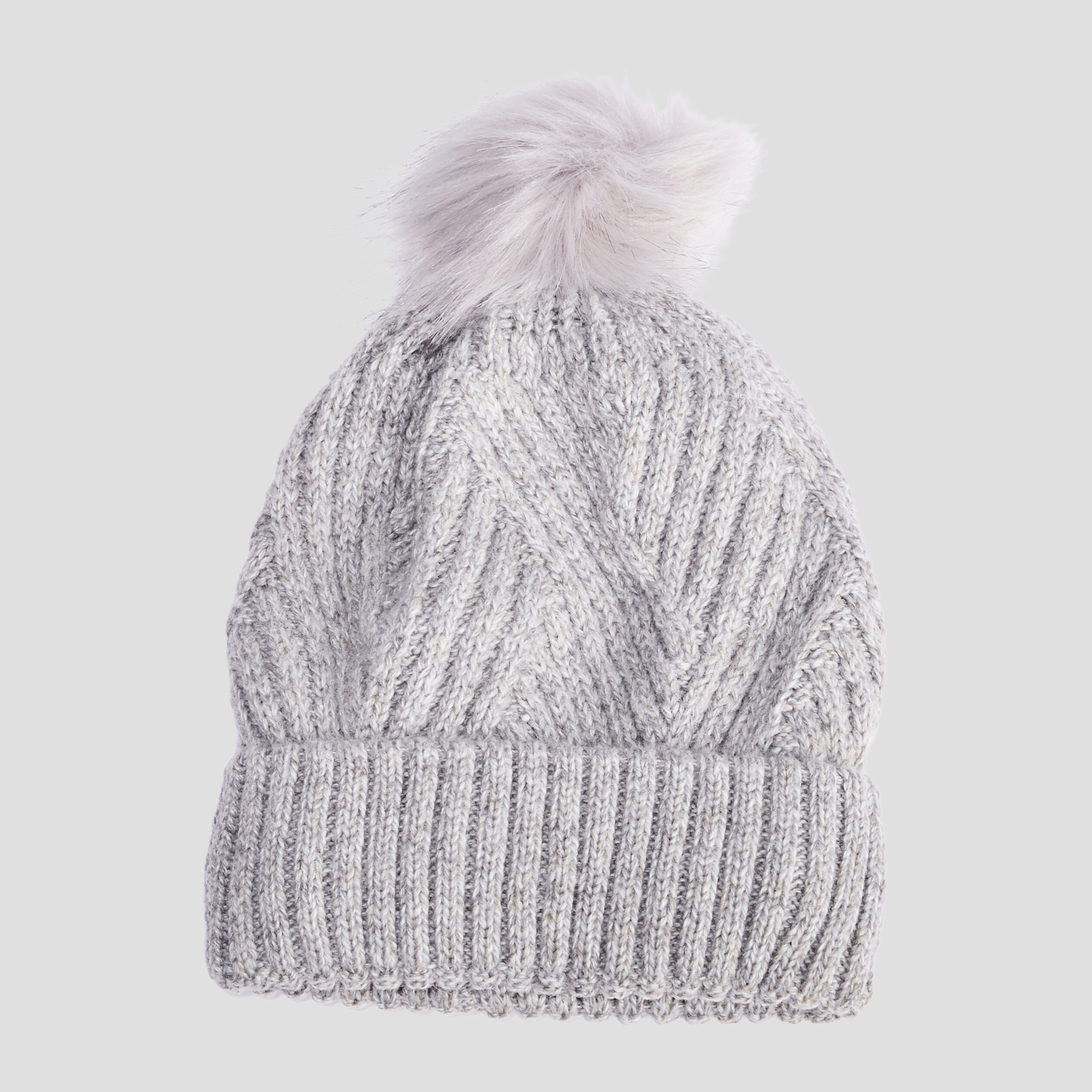 Bonnet à pompon gris clair femme | La Halle