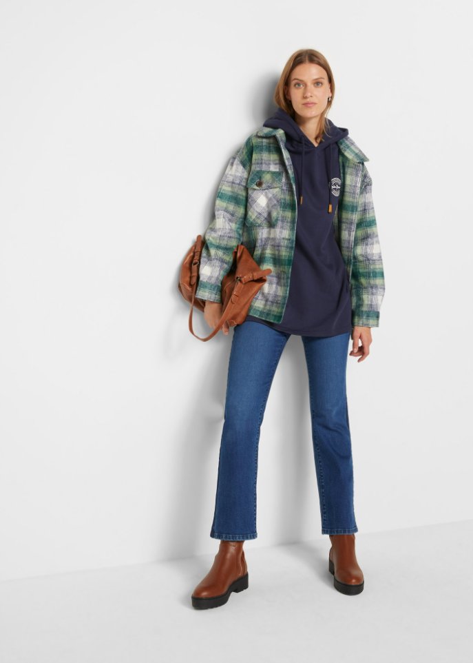 Long Kapuzensweatshirt mit Schlitz