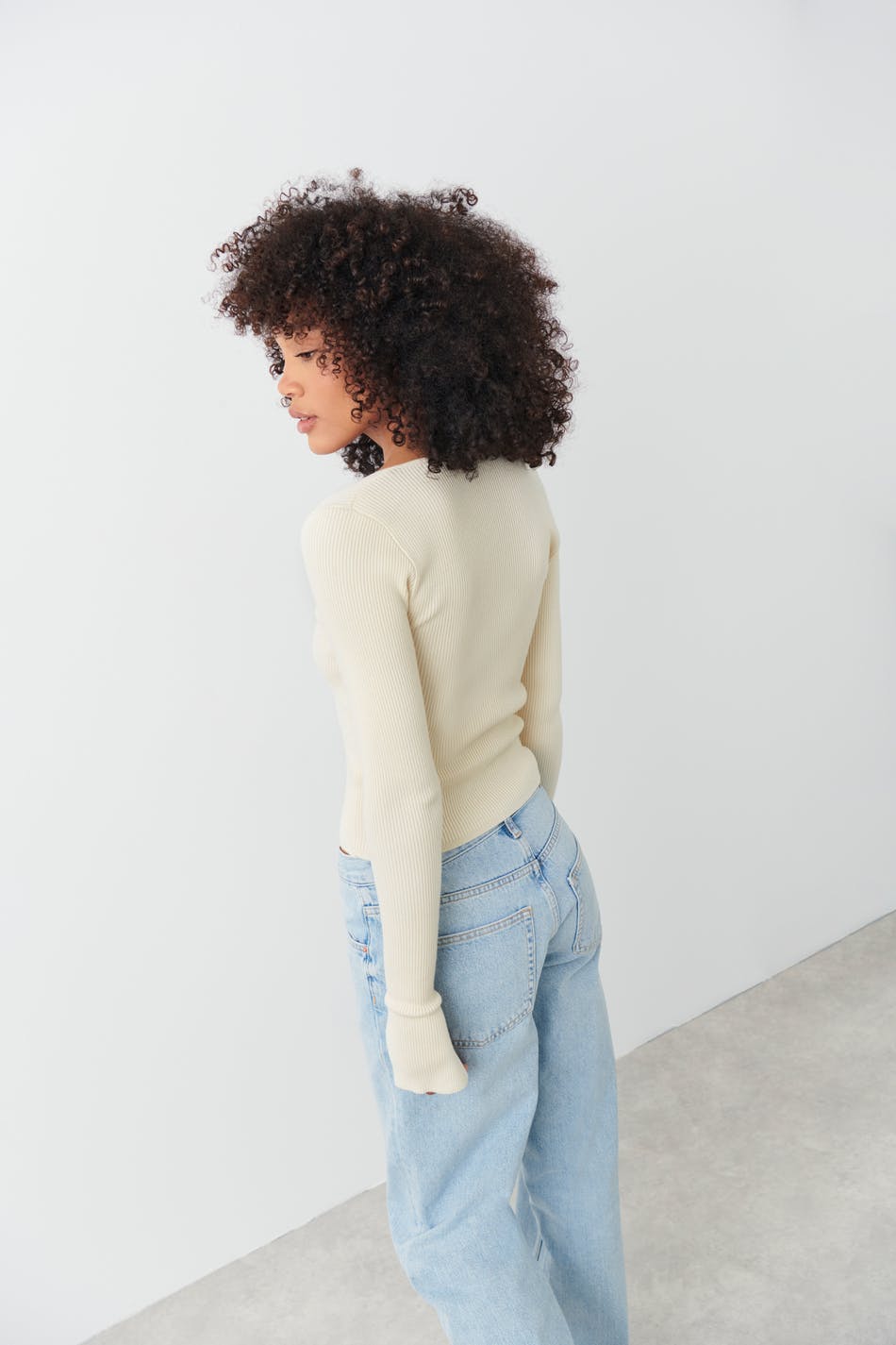 Rib knitted top