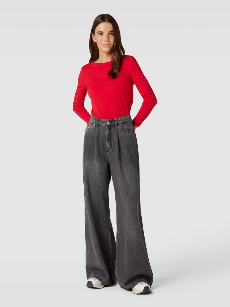 Longsleeve mit U-Boot-Ausschnitt in rot